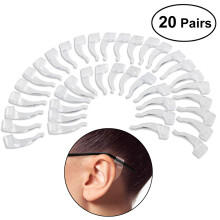 20Pairs Silicone Transparent Eyeglass Antiskid Ear Pads for Secure Fit