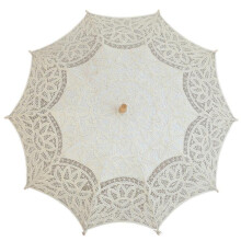 Lace Wedding Umbrella with Elegant Lace Design, White Bridal Lace Parasol for Wedding Photography Decor