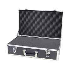 Aluminum Hard Case with Shockproof EVA Lining, Lockable Storage Toolbox for Equipment Transport (Black 435x320x135mm)
