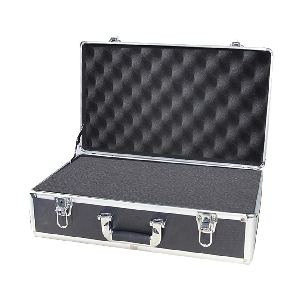 Aluminum Hard Case With Shockproof Eva Lining, Lockable Storage Toolbox For Equipment Transport (Black 435X320x135mm) 9771547760771