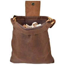 Waxed Canvas Foraging Pouch Collapsible Bushcraft Belt Bag Coffee Color Durable Handcrafted Outdoor Use