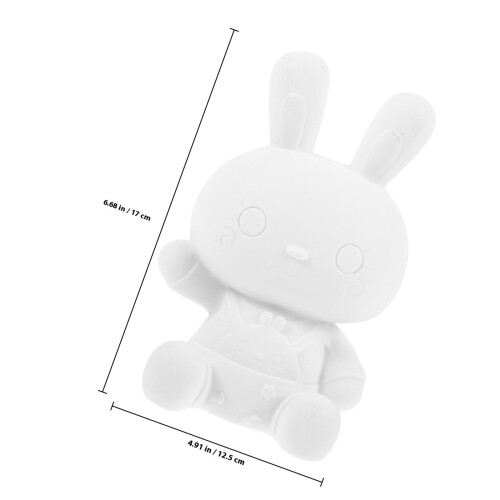 2Pcs Diy Paintable Rabbit Piggy Bank Coin Jar 1
