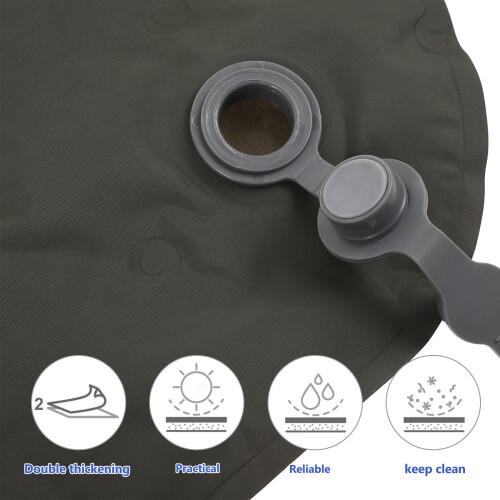 Inflatable Camping Seat Cushion Foldable Nylon Tpu Olive Green 2