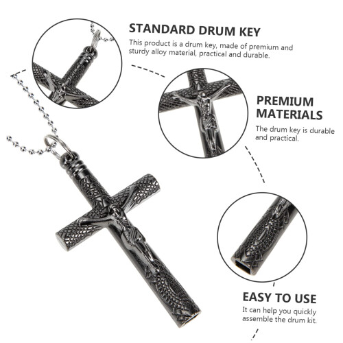 Cross Shaped Alloy Drum Key Tuning Tool with Hanging Chain for Quick Drum Tuning 1