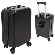 20 Inch Carry On Luggage Hard Shell Spinner Suitcase with USB Port Cup Holder Lock Black