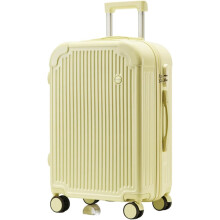 22 Inch Hardshell Carry On Luggage Cheese Yellow, Lightweight ABS PC Suitcase with TSA Lock and Spinner Wheels