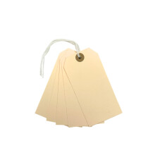 Pack of 20 Durable Manila Luggage Tags 60 x 120mm with Large Writable Area and Reinforced Hole