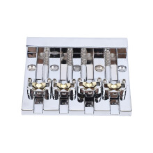 4 String Mass Bass Bridge for Jazz Bass Guitar, 5 Hole Replacement with Adjustable Brass Saddles and Enhanced Sustain Tone