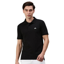 Onn Platina Herre Pakke 1 Sort Polo Neck Kortærmet Regular Fit Amerikansk Bomulds T-Shirt (Størrelse: X-Large)