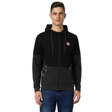 Peter England Heren Zwarte Patroon Hoodie Sweatshirt