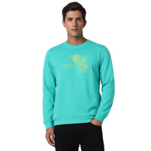 Heren Blauw Print Ronde Hals Sweatshirt