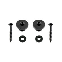 Guitar Strap Locks and Buttons Set of 2 Black Secure Locking with Screws for Acoustic Electric Guitar