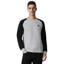 Peter England Heren Grijze Patroon Ronde Crew Neck Sweatshirt
