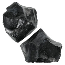 2 Stück Schwarzer Obsidian-Rohkristall, Ymapinc 3-5 cm Heilsteine für Meditation, Schmuckherstellung und Wohndekoration