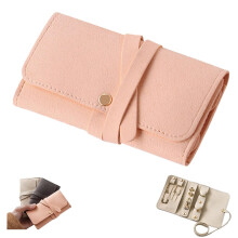 Mini Travel Jewelry Organizer Bag for Women, Compact Foldable MultiCompartment Pouch, Elegant Style