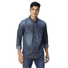 Πουκάμισο Pepe Jeans Ανδρικό Κανονικής Στενής Γραμμής (Pm308000Ca0000S_Dk Wash)