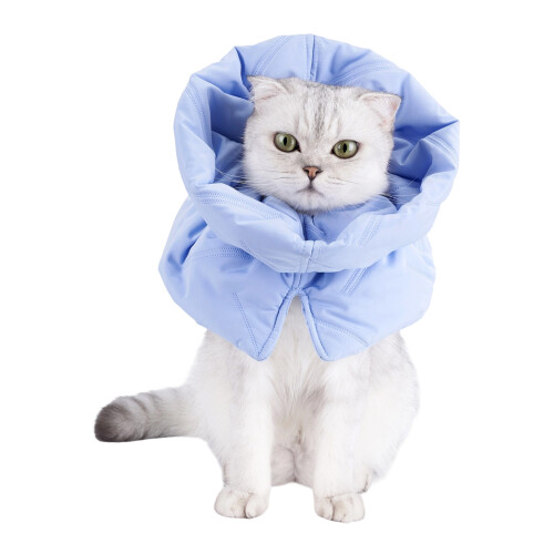 Cats Preventing Licking Wounds Soft Collar-S light blue