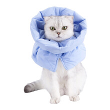 Regelbare kattenherstelhalsband Anti-likkende-M lichtblauw