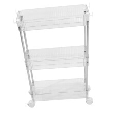 Rolling Storage Cart with Wheels, Slim Mobile Trolley Organizer for Bathroom Kitchen Office SpaceSaving Use
