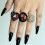 Retro Enamel Heart Rings Stackable Finger Jewelry Unique-A 5