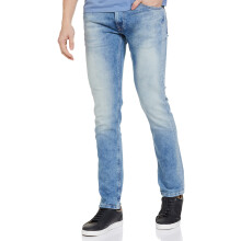 Pepe Jeans Mid Rise Slim Fit Jeans (Pm206827Q05_Light Used_34), Bleu