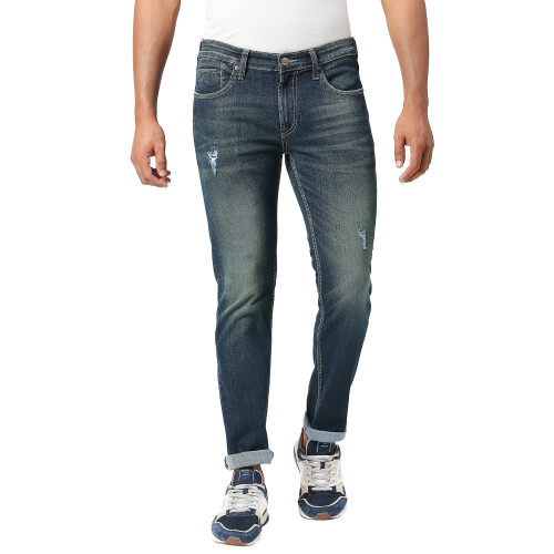 Pepe Jeans Pepe Jeans Ανδρικό Τζιν Χαμηλής Μέσης Slim Fit Σκούρο Τόνο