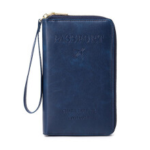 RFID Travel Wallet Passport Holder with RFID Blocking Security MultiCompartment Organizer Navy