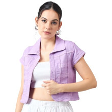 Style Quotient Donne Lilac Giacca in Denim Aperta