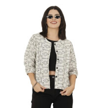 Style Quotient Dames Witte Textuur Franje Shrug