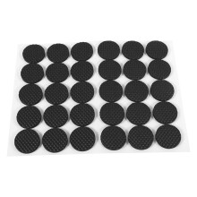 30pcs Black Rubber Furniture Pads Non Slip Self Adhesive Floor Protectors for Chair Table Sofa