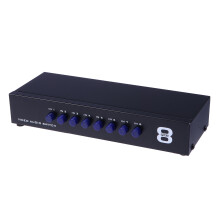 8 port rca av 8 in 1 out video audio splitter box