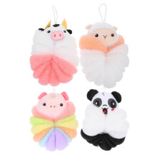 4Pcs Soft Pe Shower Loofah Multi Bath Ball for Gentle Skin Exfoliating