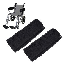 Memory Foam Wheelchair Armrest Pads, Soft Lamb Wool Covers for Seniors, Pressure Relief Cushions, Universal Fit