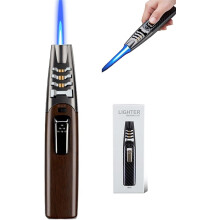 Butane Torch Lighter Adjustable Blue Flame 1300C Refillable Windproof Kitchen BBQ Camping Use