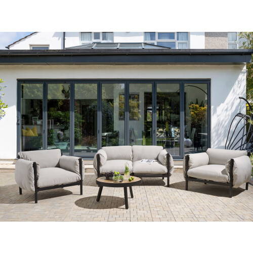 Beliani Garden Sofa Set 4 Seater ESPERIA Metal Grey 1