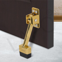 Heavy Duty Rubber Door Stopper with Screw, Non Slip Floor Mount, Gold Finish, Pack of 2