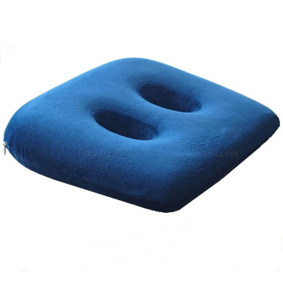 Orthopedic Memory Foam Seat Cushion for Sitting Bones Relief, Tailbone and Lower Back Pain, Blue