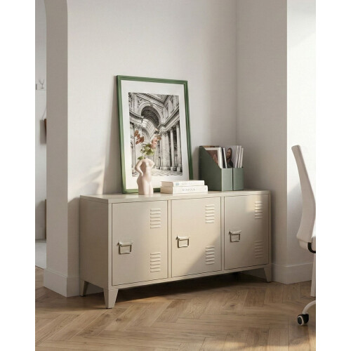 Beliani Storage Unit CARDIFF Metal Light Beige 2