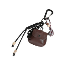 Versatile PU Key Holder Organiser Charm Practical-brown