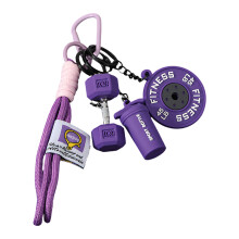 Porte-clés Unique sur le thème de la salle de-Haltère violet