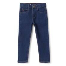 Tales & Stories Jeans Blu Stretch Denim Slim Fit per Ragazzi|5 Tasche, Pattern Solido, Chiusura a Bottone