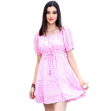 Sera Kvinders Cotton Fit And Flare Kjole (La4137_Rosa_Medium)