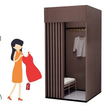 Portable Dressing Room with Privacy Protection Design, Metal Frame Easy Assembly for Mall and Office