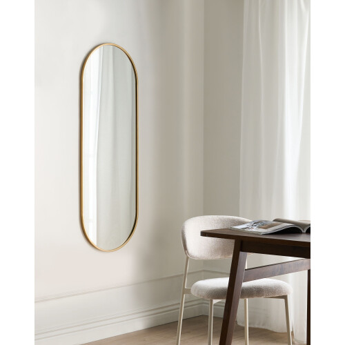 Beliani Wall Mirror AZEVILLE 46 cm 122 cm Metal Gold 1