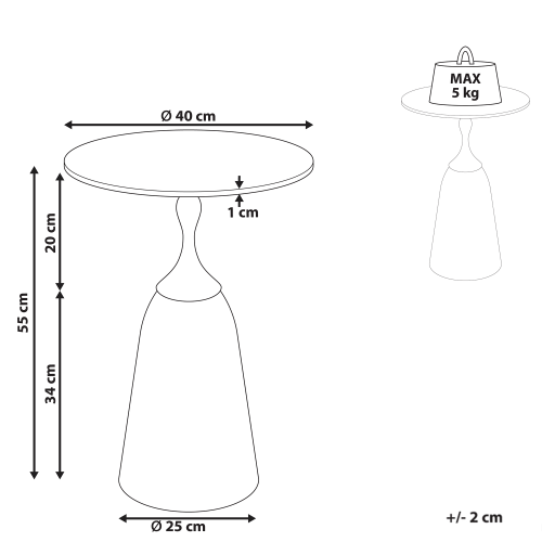 Beliani Side Table CARTER Tempered Glass Grey Marble 2
