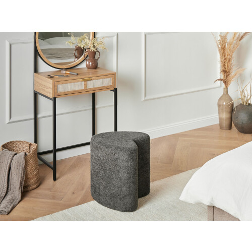 Beliani Pouffe SCOTIA Chenille Dark Grey 1