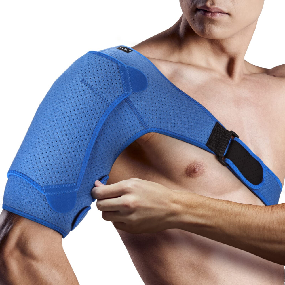 Adjustable Shoulder Support Brace for Rotator Cuff Injury, Compression Wrap for Tendonitis Relief