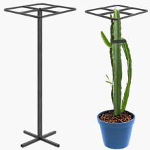 Adjustable Metal Dragon Fruit Trellis with Stable Cross Base for Indoor Outdoor Climbing Plants Black