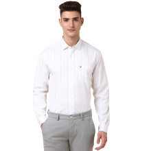 Allen Solly Ανδρικό Λευκό Slim Stripe Πουκάμισο Μακρύ Μανίκι