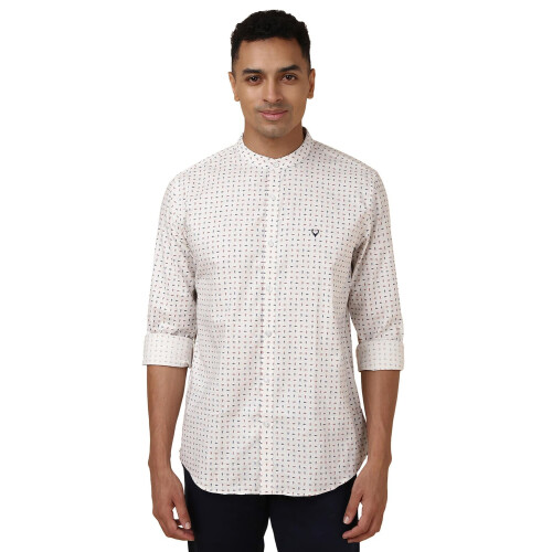 Allen Solly Ανδρικό Λευκό Slim Fit Πουκάμισο με Μυτούλες